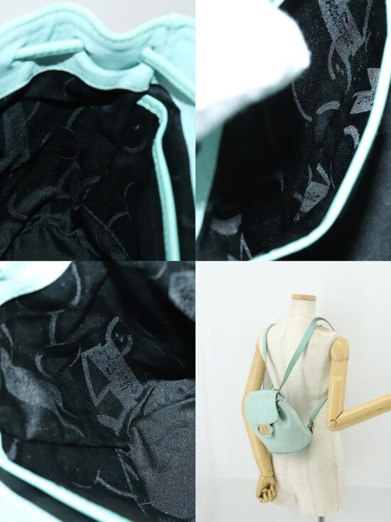 Salvatore Ferragamo Gancini Backpack Suede Green Gold Auth 159843 main image 10